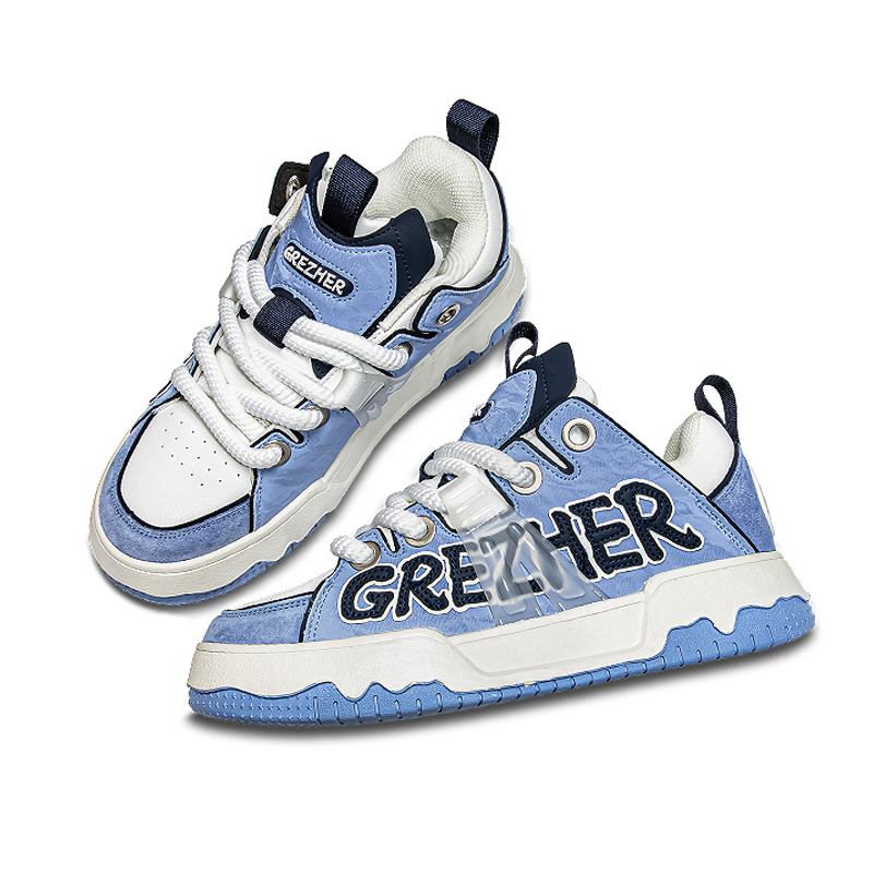 Opp France Blue Trendy Lace Up Youthful And Fashionable Unisex Board Shoes Casual Shoes