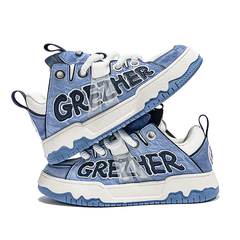 Opp France Blue Trendy Lace Up Youthful And Fashionable Unisex Board Shoes Casual Shoes