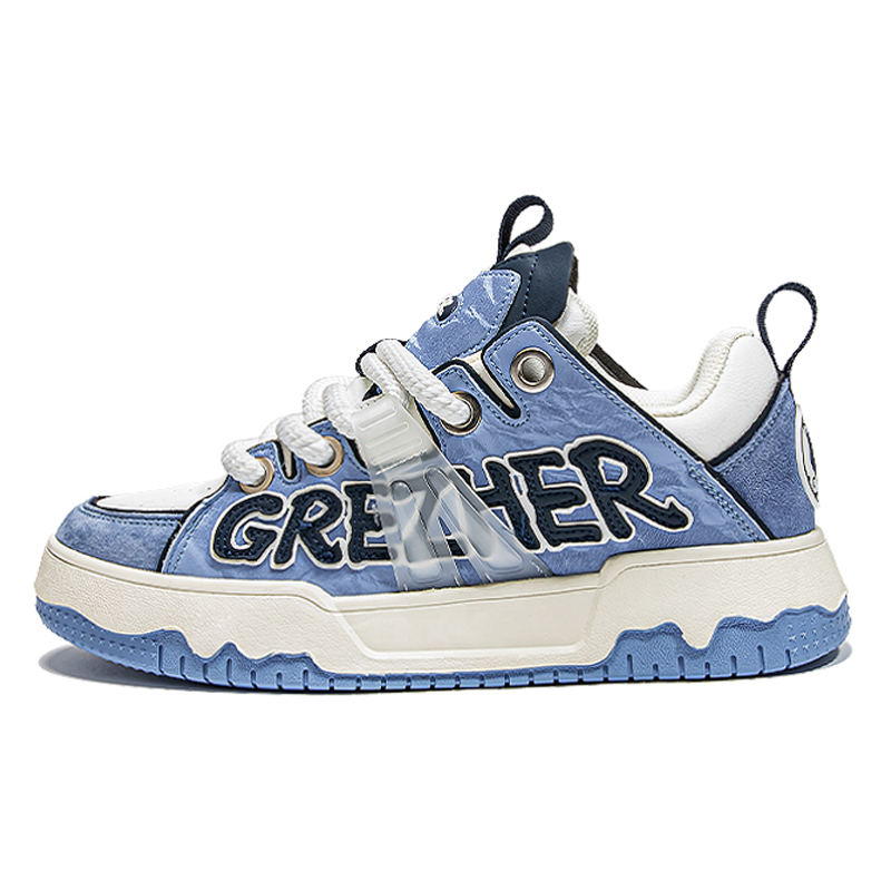 opp france Blue trendy lace up youthful and fashionable unisex board shoes casual shoes