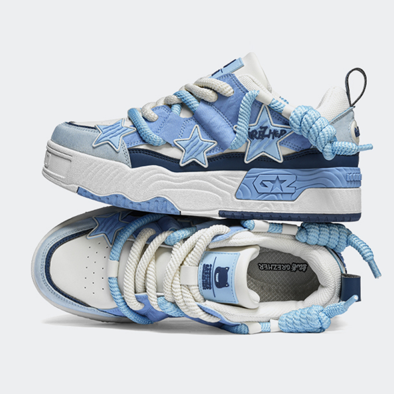 Opp France Blue Unisex Couple Casual Fashion Shoes Personalized Star Sneakers