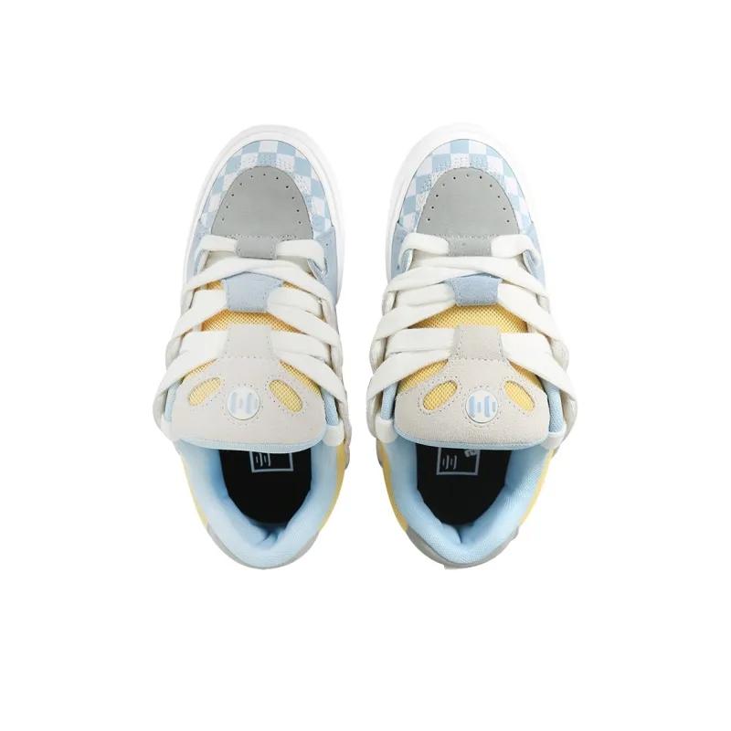 Opp France Blue White And Yellow Contrasting Fashionable Unisex Casual Shoes