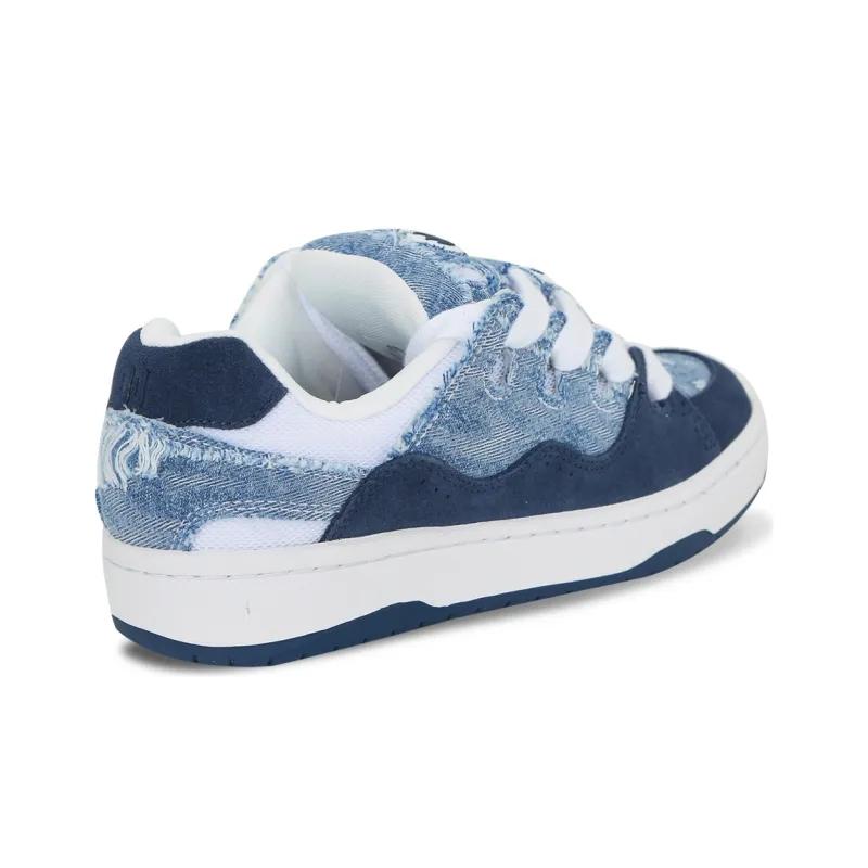 Opp France Blue White Denim Lace Up Low Cut Unisex Casual Shoes