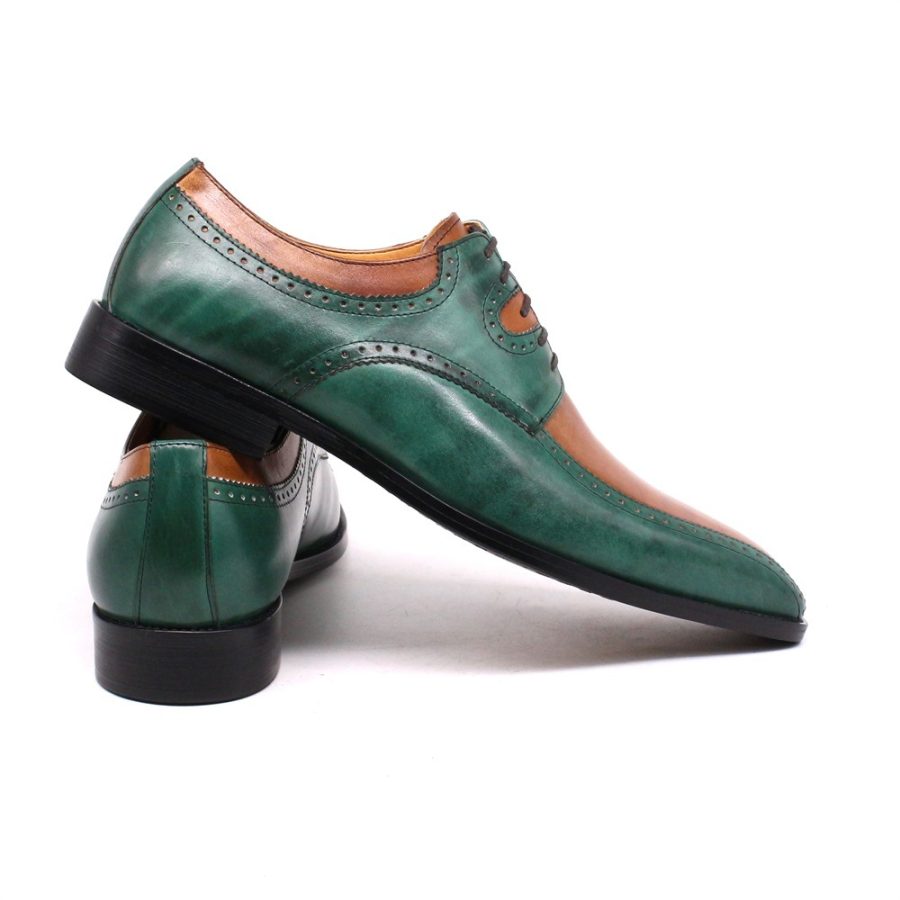 Opp France British Brogue Engraved Colorblock Oxfords