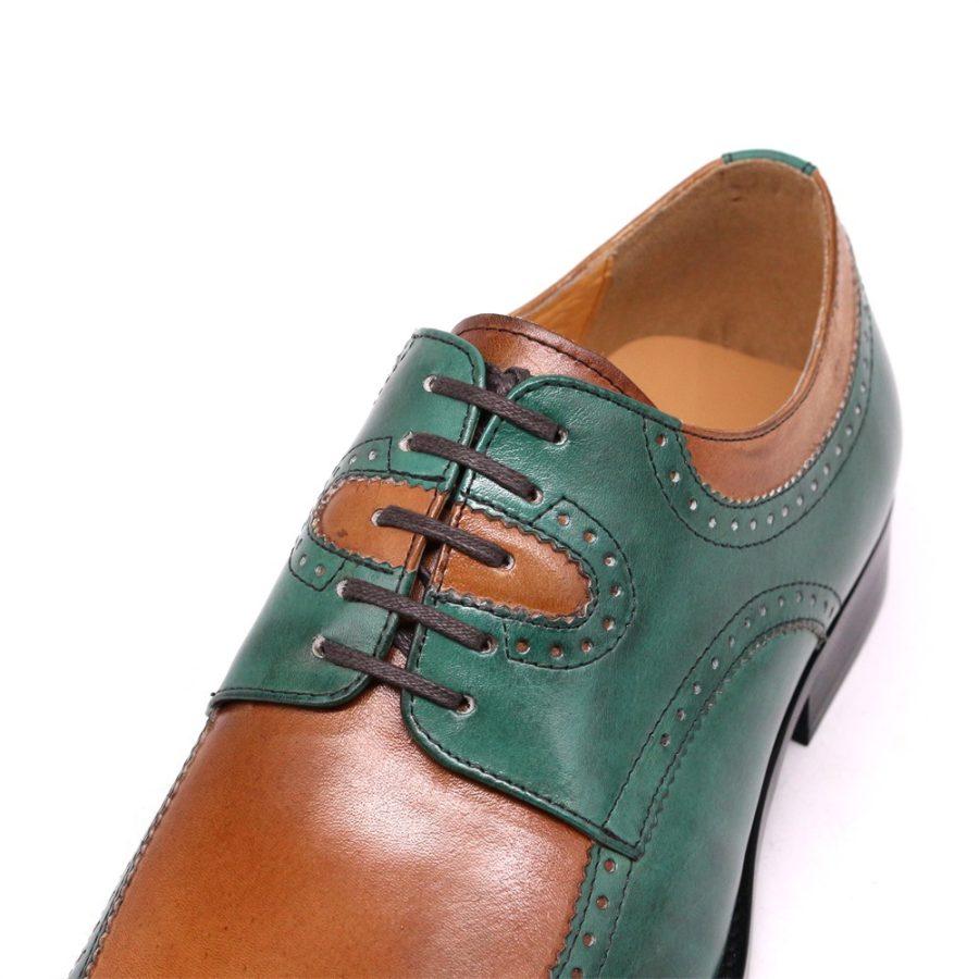 Opp France British Brogue Engraved Colorblock Oxfords