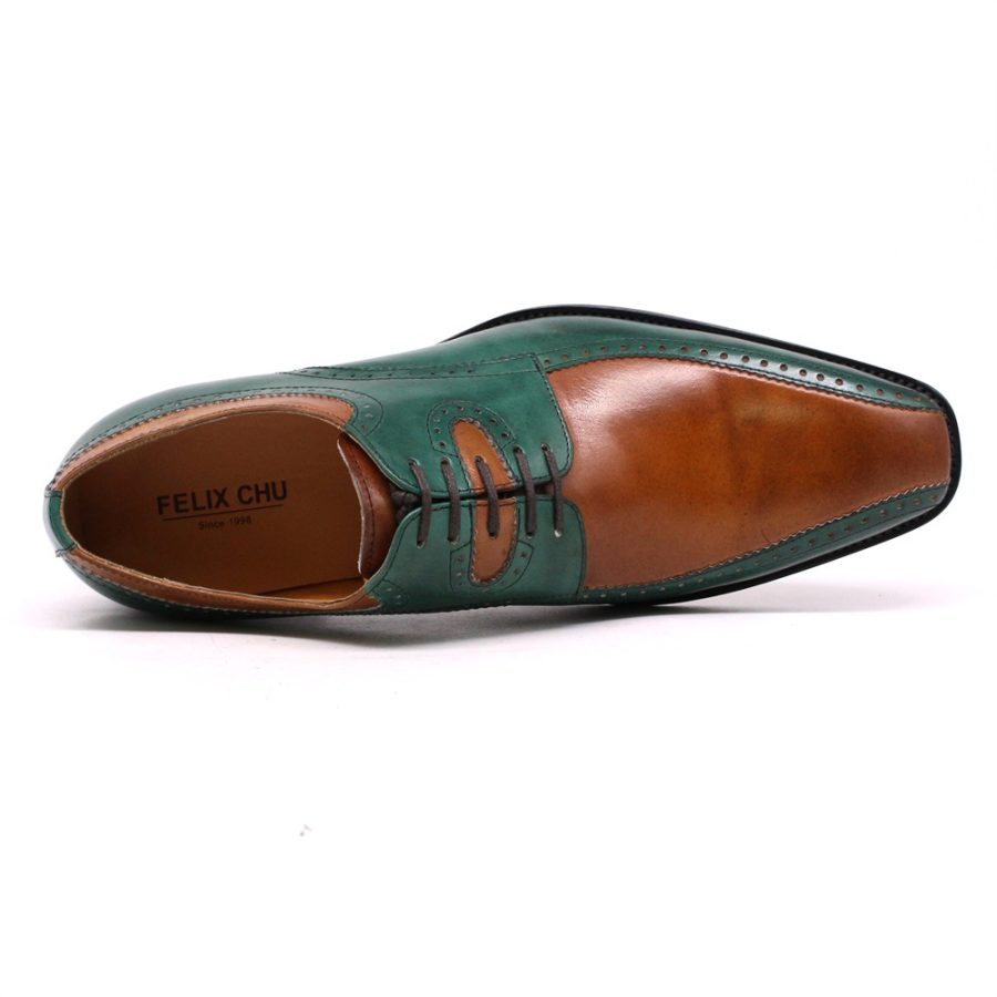 Opp France British Brogue Engraved Colorblock Oxfords