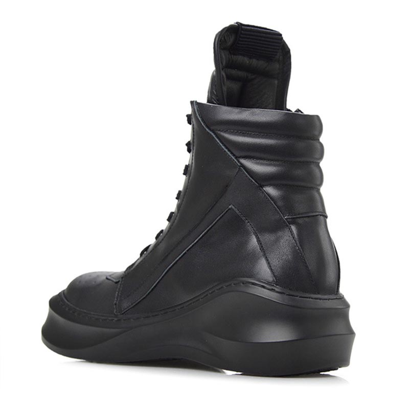 Opp France British Style Thick-soled High-top Casual Shoes Black