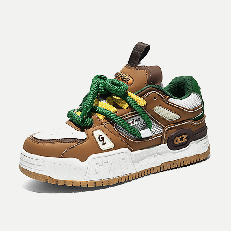 Opp France Brown Fashionable Lace Up Breathable Men’s Board Shoes Casual Shoes