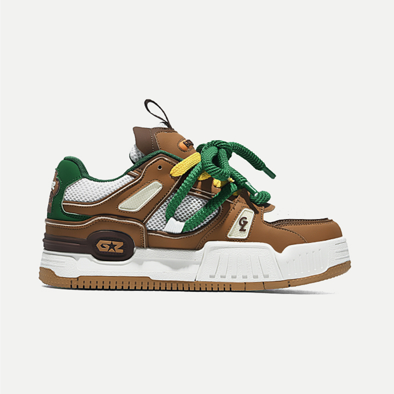 Opp France Brown Fashionable Lace Up Breathable Men’s Board Shoes Casual Shoes