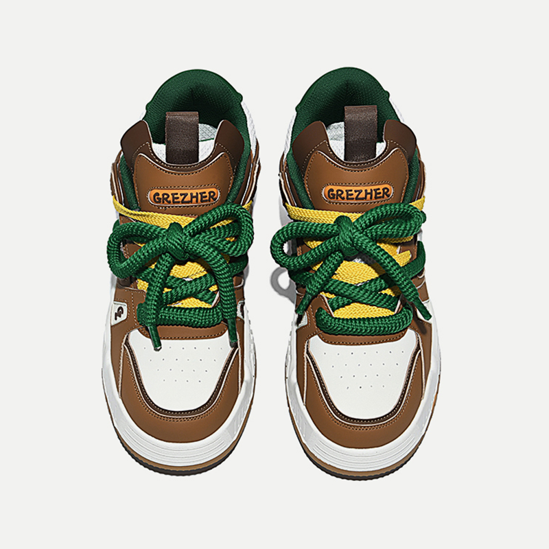 Opp France Brown Fashionable Lace Up Breathable Men’s Board Shoes Casual Shoes