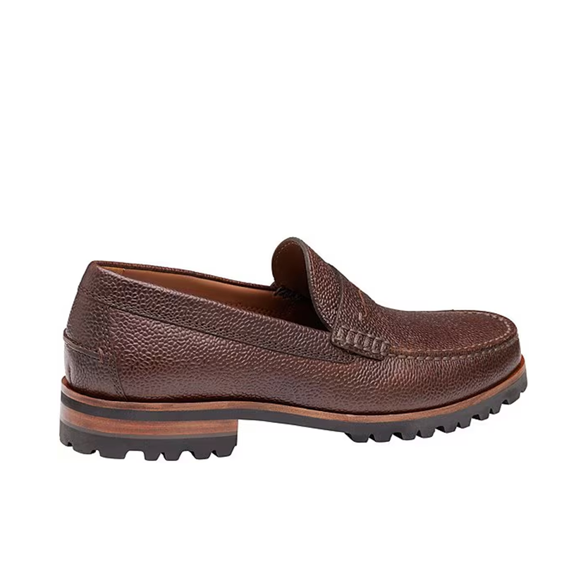 Opp France Brown Genuine Leather Slip-on Thick-soled Men’s Loafers