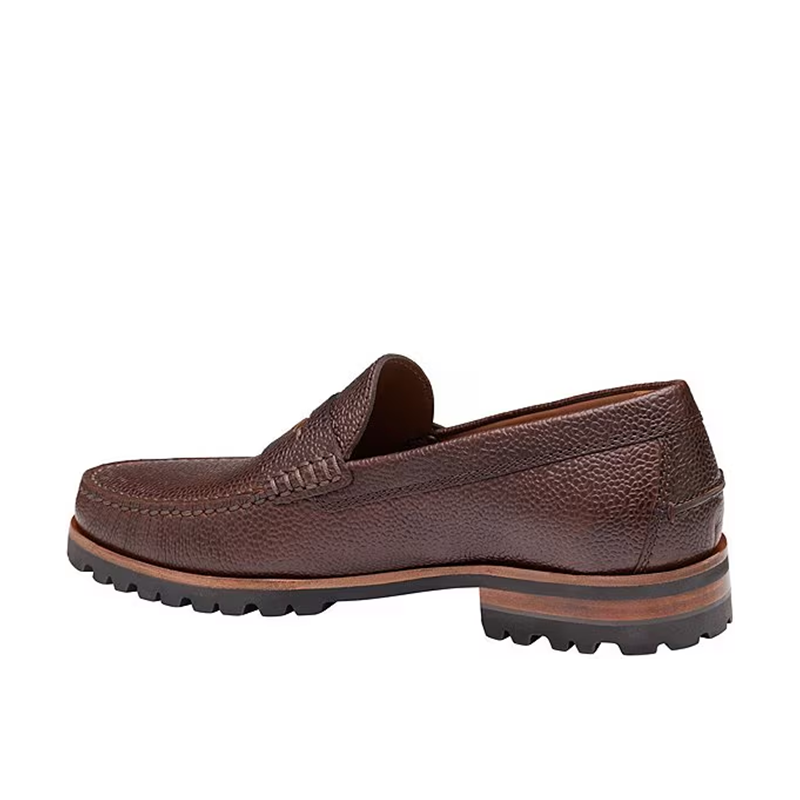 Opp France Brown Genuine Leather Slip-on Thick-soled Men’s Loafers