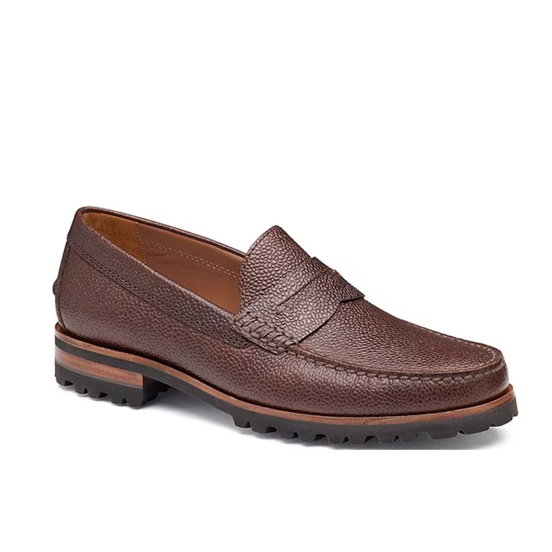 opp france Brown genuine leather slip-on thick-soled men’s loafers opp france Brown genuine leather slip-on thick-soled men’s loafers