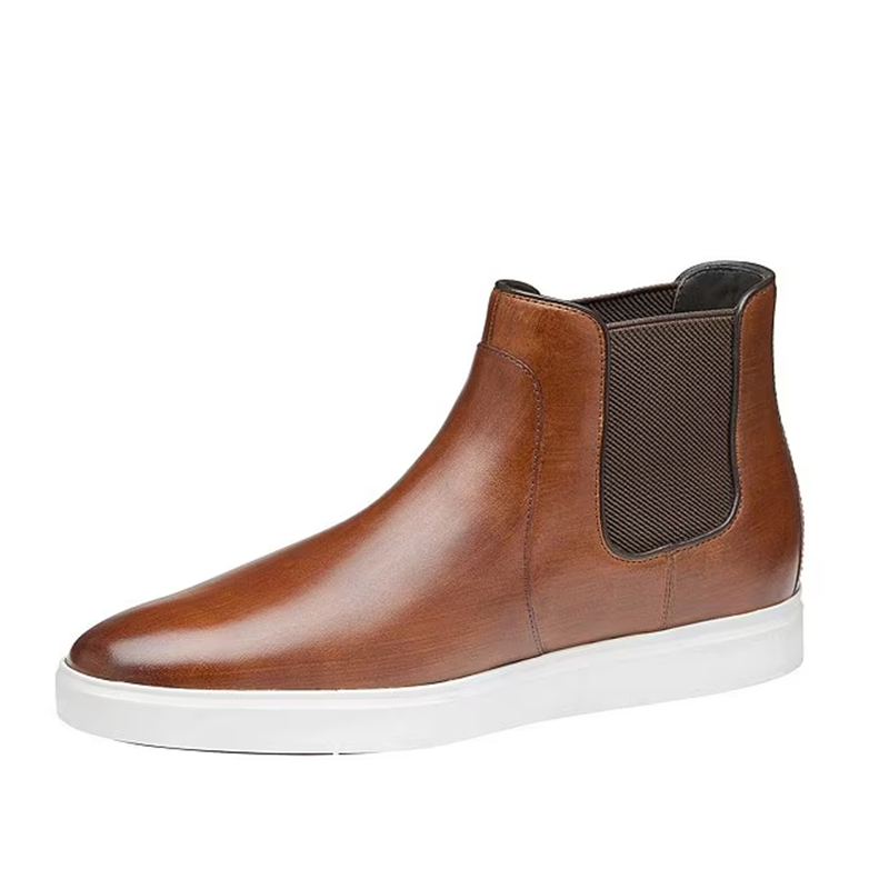 Opp France Brown High Top Elastic Band Martin Boots Men’s Boots