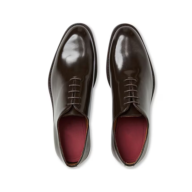 Opp France Brown Pointed Lace-up Business Formal Men’s Leather Shoes