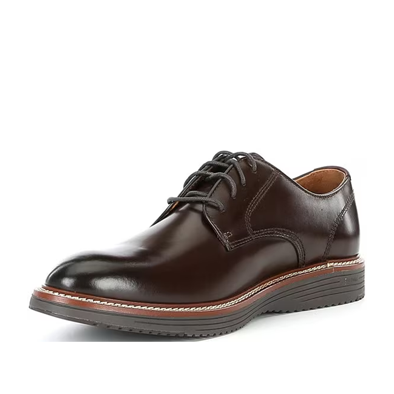 Opp France Brown Retro Lace-up Thick-soled Casual Men’s Leather Shoes