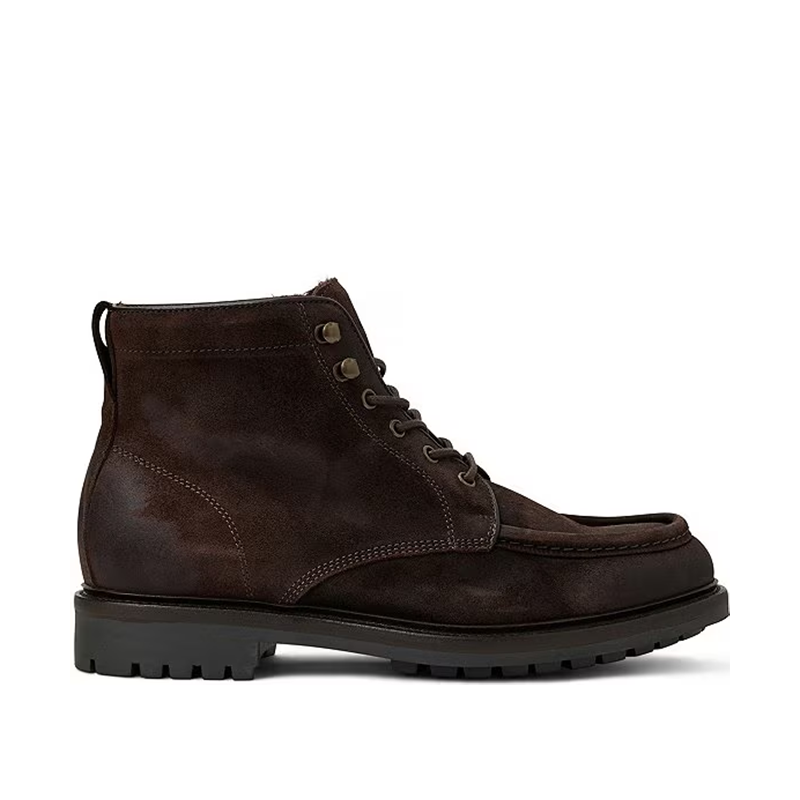 Opp France Brown Vintage Suede Lace-up Outdoor Men’s Work Boots Martin Boots