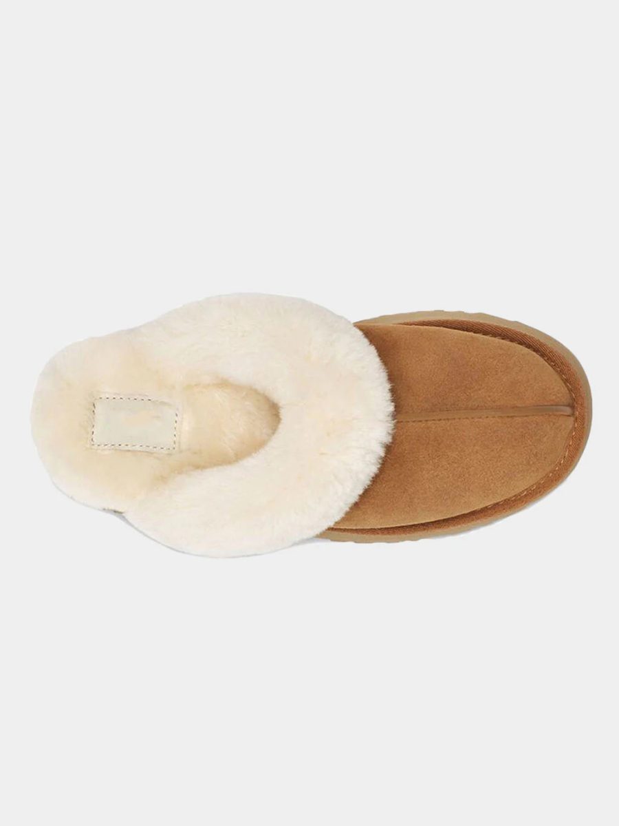Opp France Chestnut Velvet Warm Thick-soled Women’s Cotton Slippers