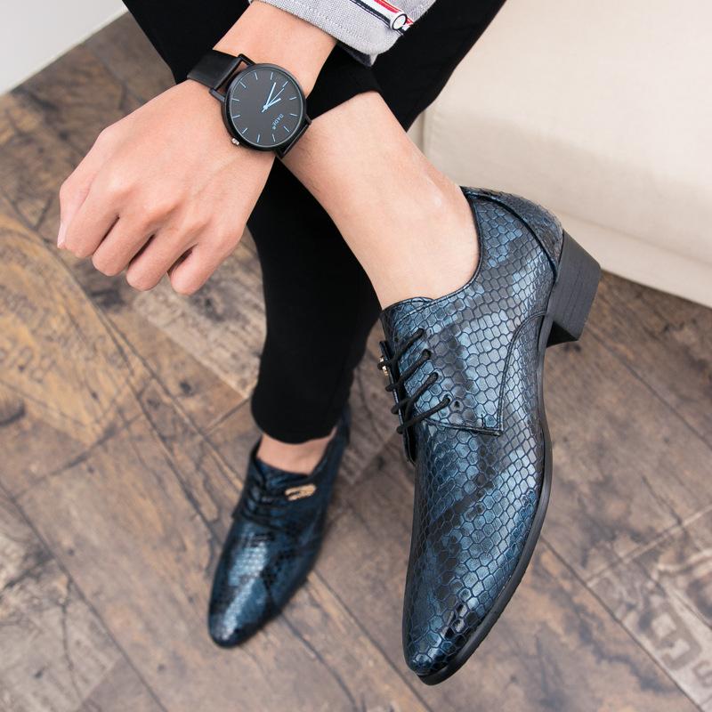 Opp France Classic Snakeskin Pattern Business Oxfords