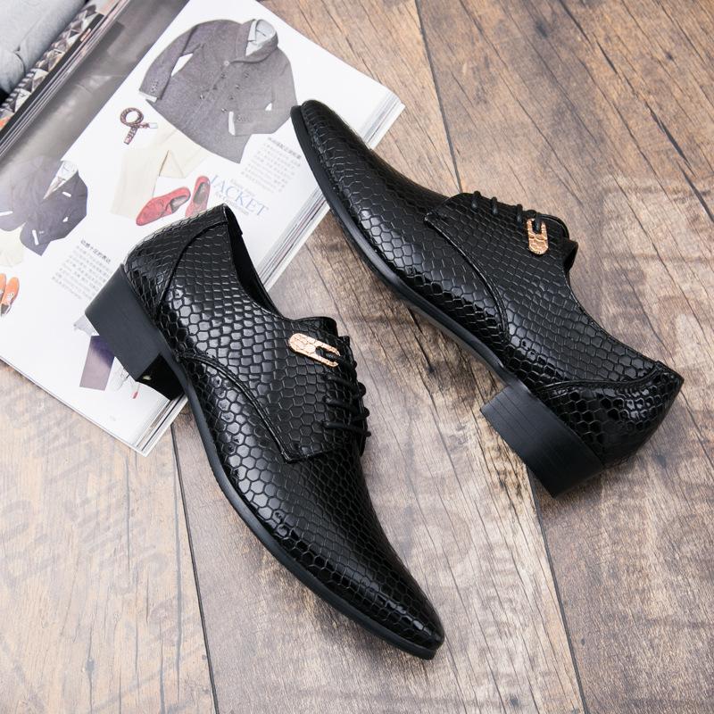 Opp France Classic Snakeskin Pattern Business Oxfords