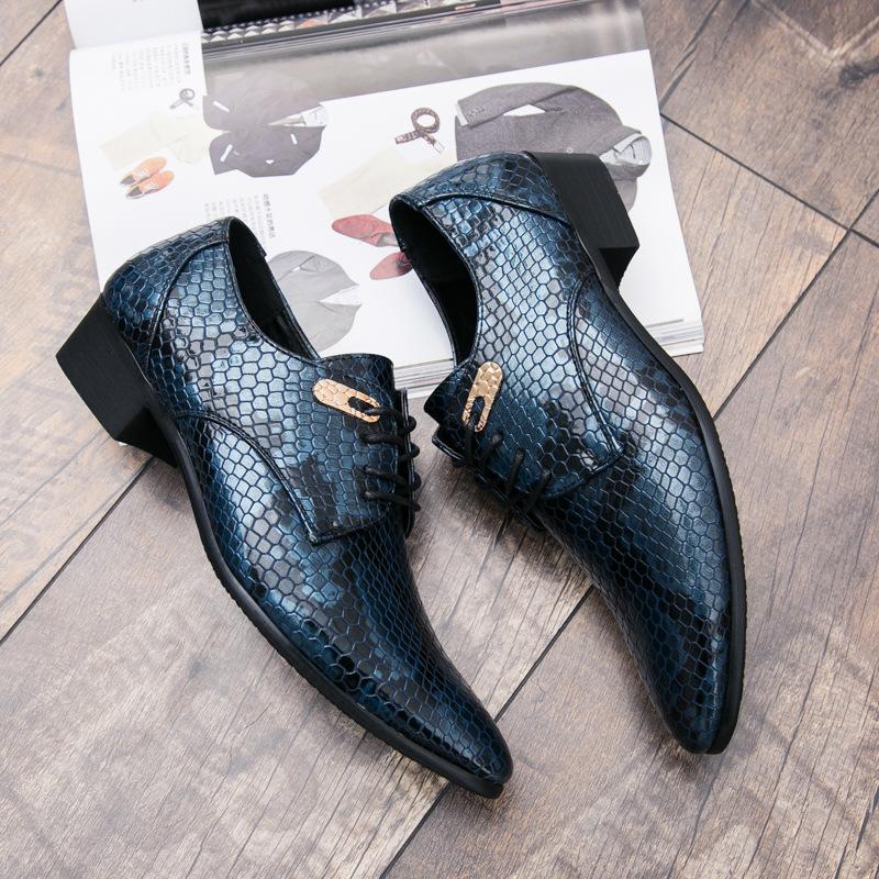 Opp France Classic Snakeskin Pattern Business Oxfords