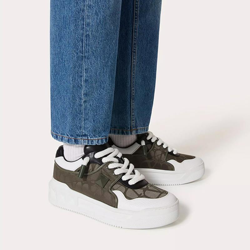 Opp France Colorblock Trendy Rivet Thick-soled Men’s Lace-up Casual Shoes