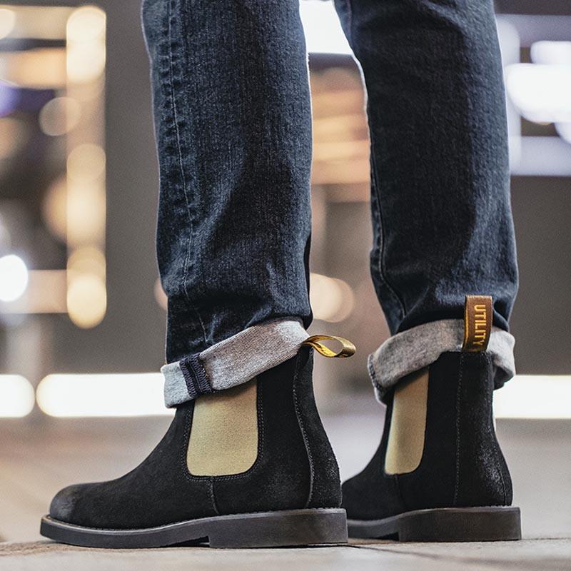 Opp France Contrast British Style Chelsea Boots Black