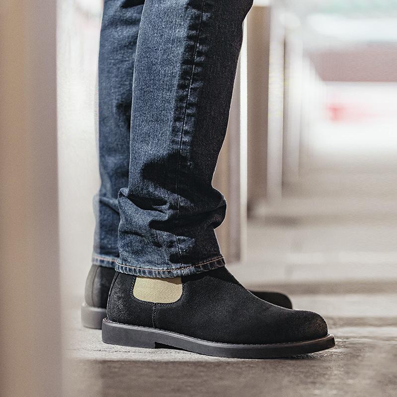 Opp France Contrast British Style Chelsea Boots Black