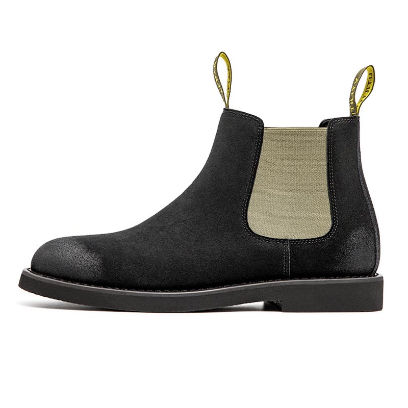 opp france Contrast British Style Chelsea Boots Black