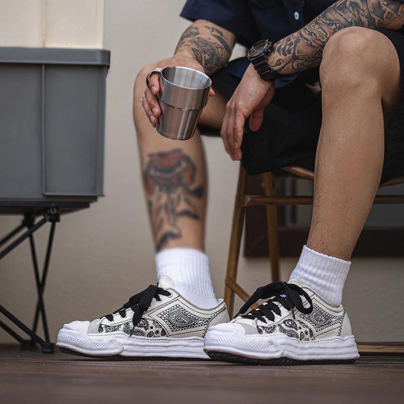 Opp France Dissolving Sole Print Platform Casual Shoes White