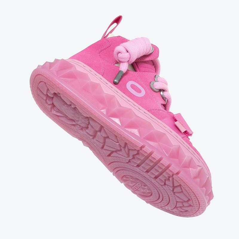 Opp France Fashion Women’s Canvas Shoes High-top Thick-soled Rose Red