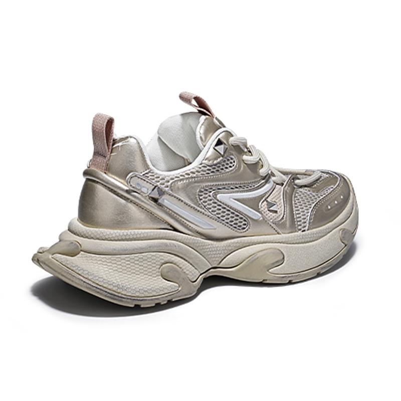 Opp France Gold Colored Unisex Retro Dad Shoes Summer Breathable Mesh Casual Shoes