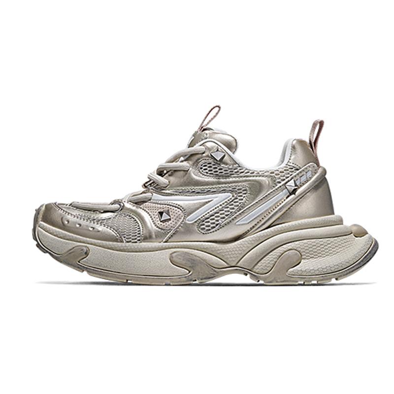 opp france Gold colored unisex retro dad shoes summer breathable mesh casual shoes