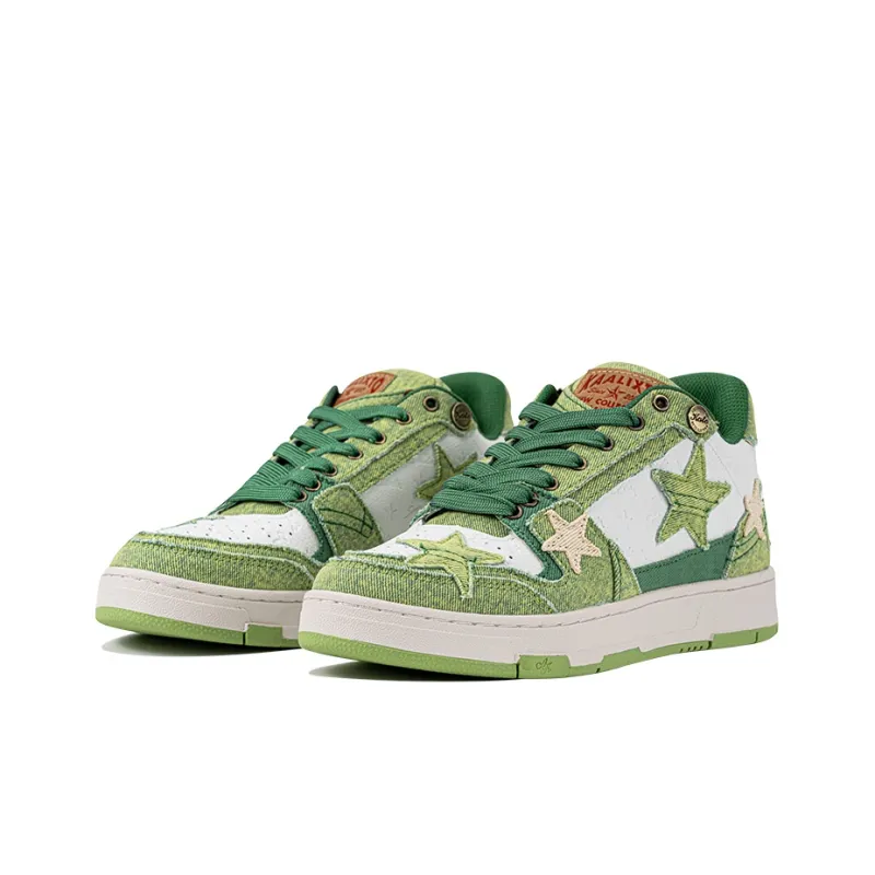 Opp France Green And White Lace Up Trendy Star Casual Shoes For Both Men And Women