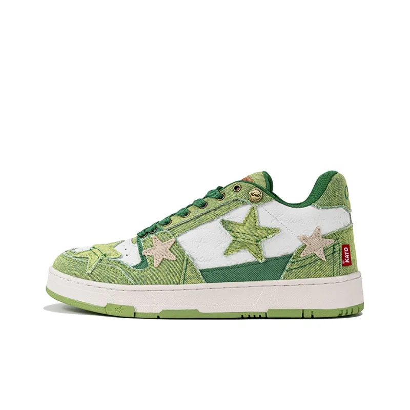opp france green and white lace up trendy star casual shoes for both men and women