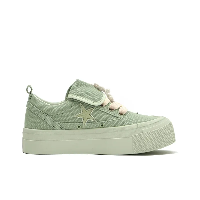 Opp France Green Canvas Star Fashion Unisex Casual Shoes