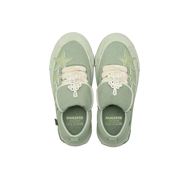 Opp France Green Canvas Star Fashion Unisex Casual Shoes