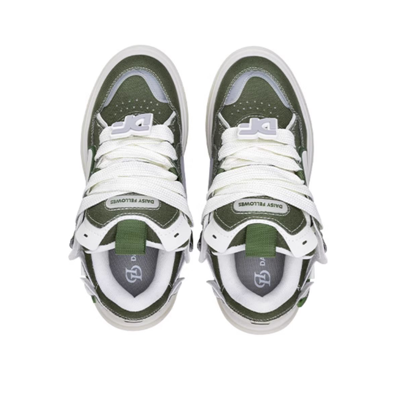 Opp France Green Lightweight Breathable Coarse Lace Casual Shoes For Men And Women