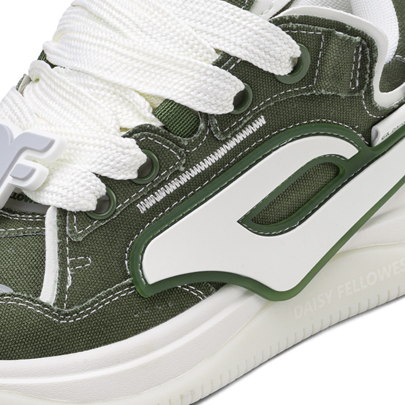 Opp France Green Lightweight Breathable Coarse Lace Casual Shoes For Men And Women