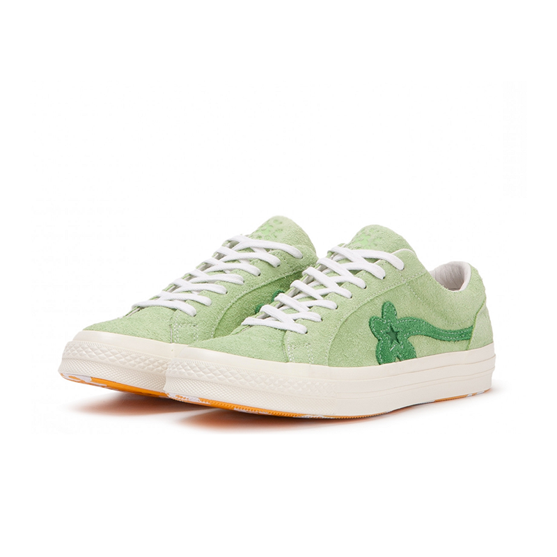 Opp France Green Low-top Floral Suede Unisex Casual Shoes