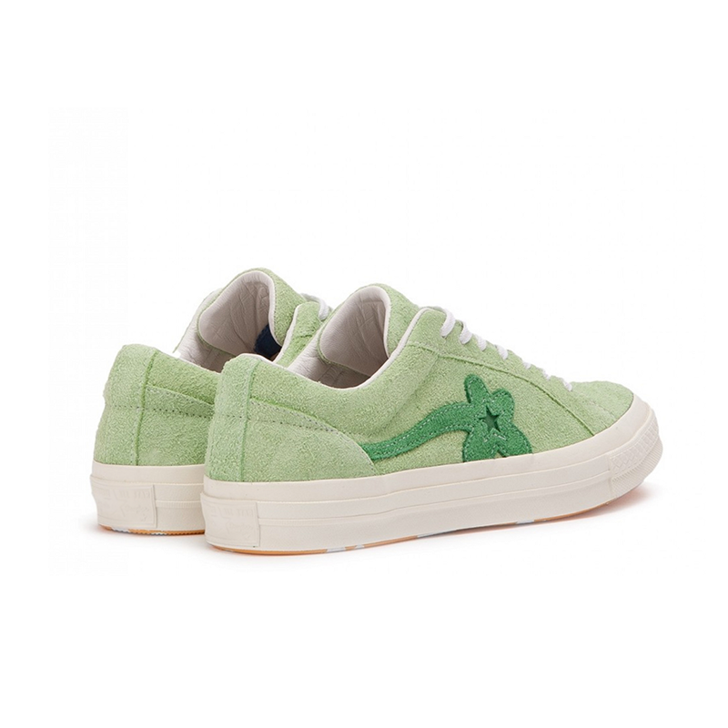 Opp France Green Low-top Floral Suede Unisex Casual Shoes