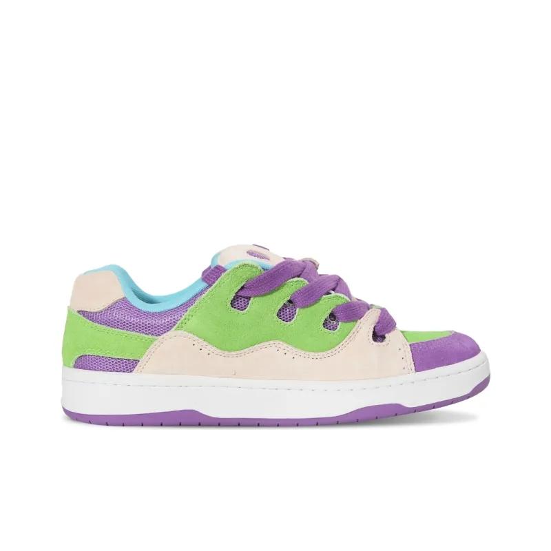Opp France Green Purple Patchwork Lace Up Fashionable Unisex Casual Shoes