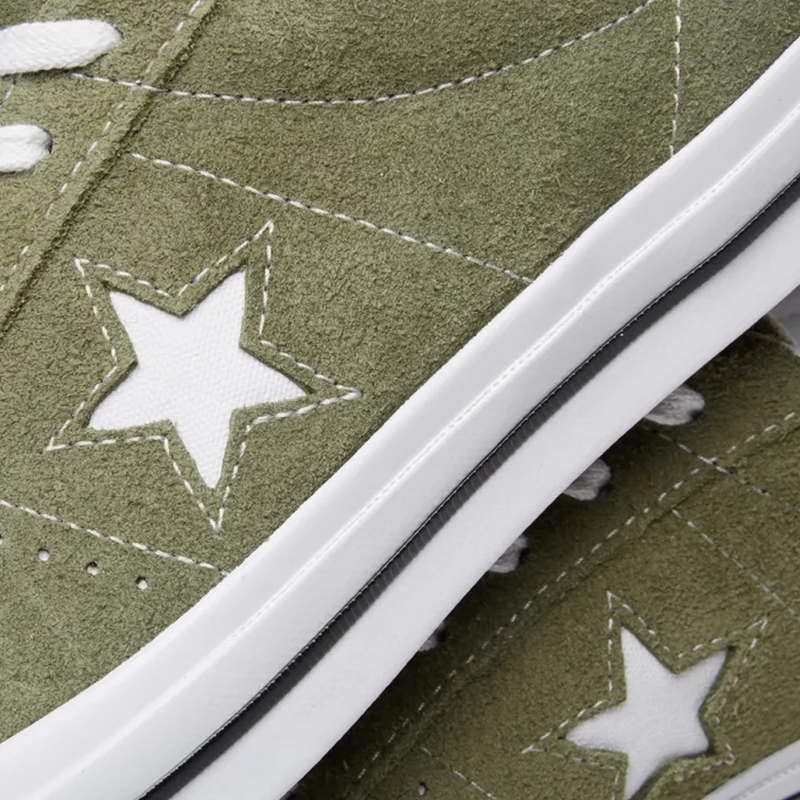 Opp France Green Suede Lace-up Star Personality Unisex Casual Shoes