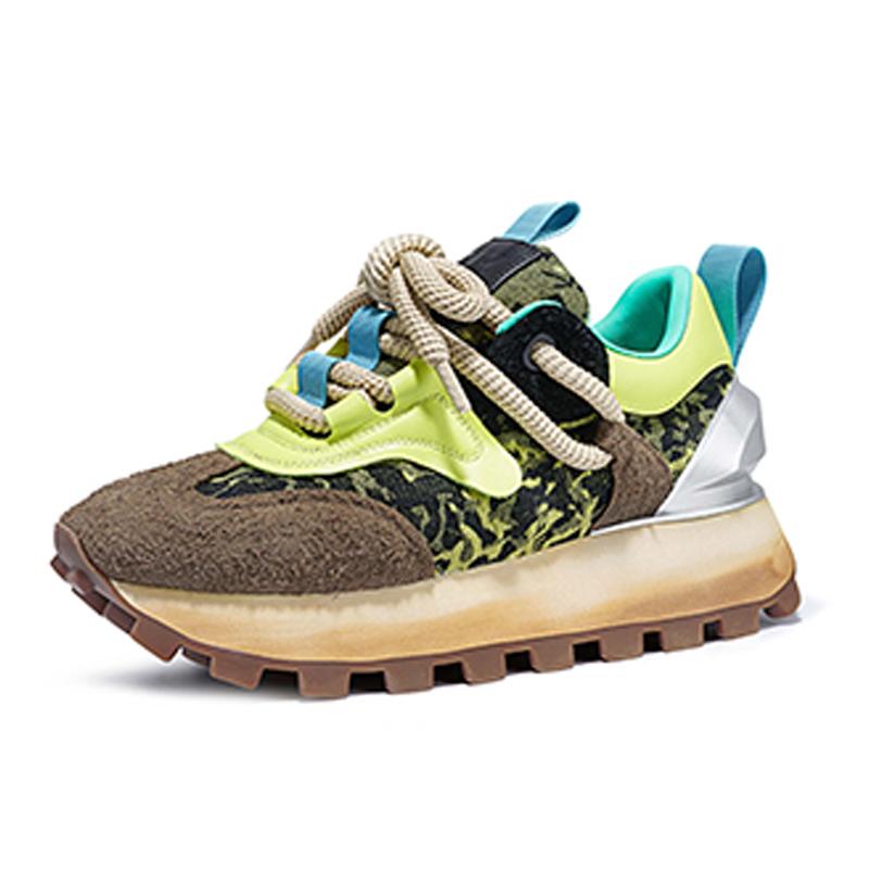 Opp France Green Temperament Gradient Trendy Shoes Thick Soled Versatile Casual Shoes For Both Men And Women