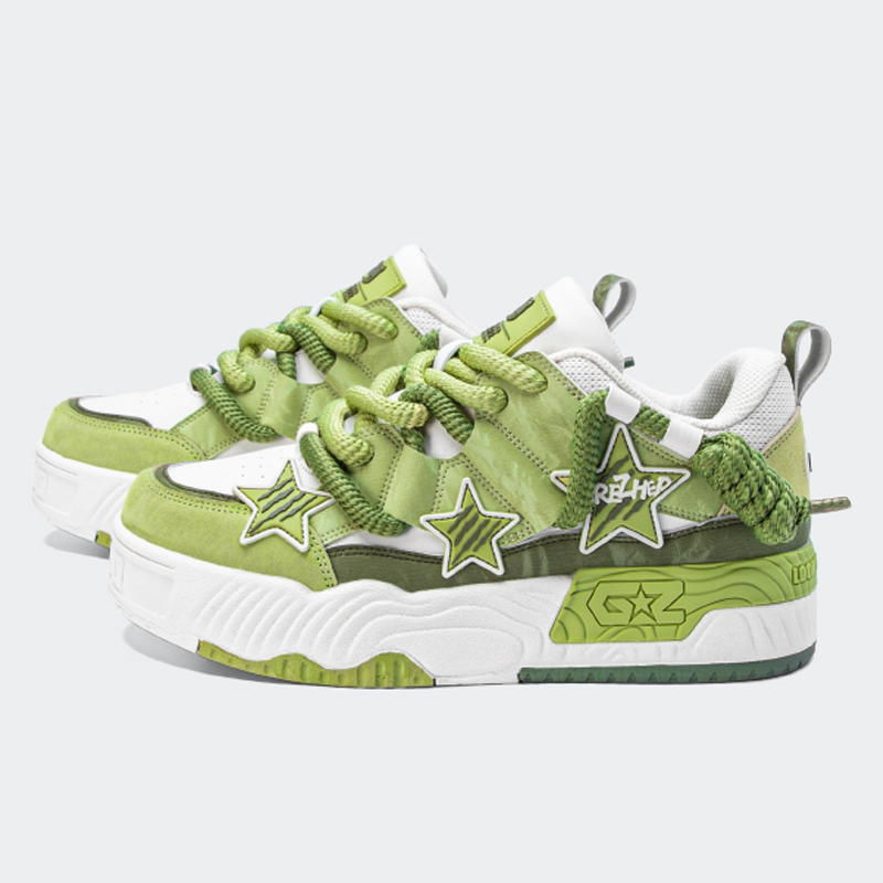 Opp France Green Unisex Couple Casual Fashion Shoes Personalized Star Sneakers