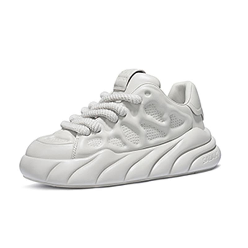 Opp France Grey Genuine Leather Trendy Low-top Trendy Versatile Thick-soled Men’s Casual Shoes