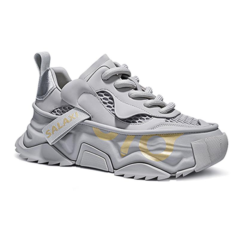 Opp France Grey Summer Breathable Unisex Mesh Shoes Height Increasing Dad Shoes Sports Shoes