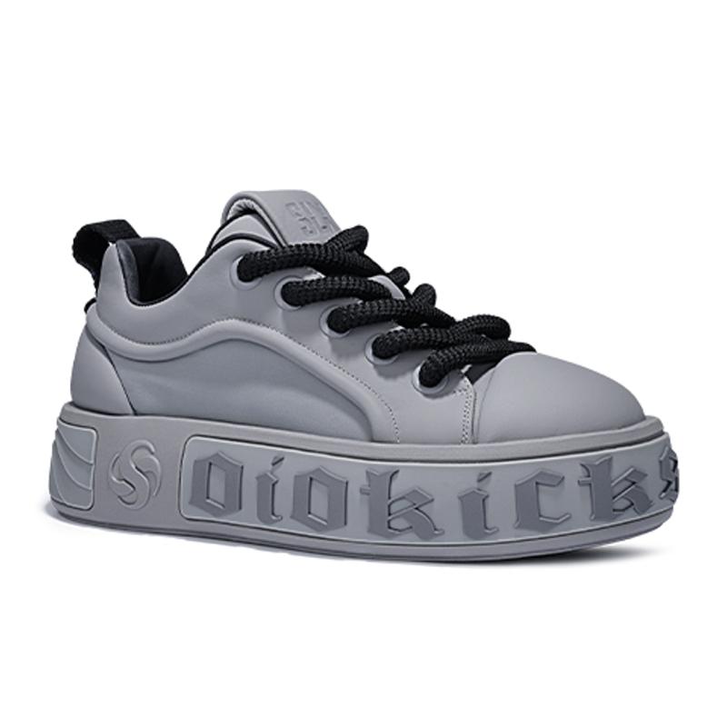 Opp France Grey Summer Ice Casual Men’s And Women’s Thick Soled Height Increasing Board Shoes