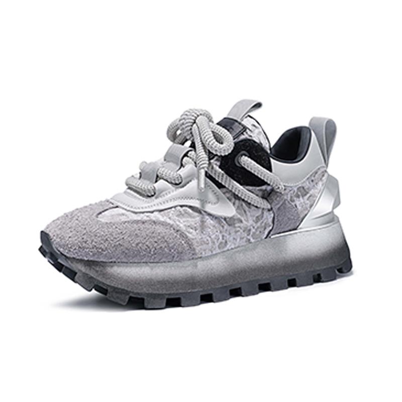 Opp France Grey Temperament Gradient Trendy Shoes Thick Soled Versatile Casual Shoes For Both Men And Women