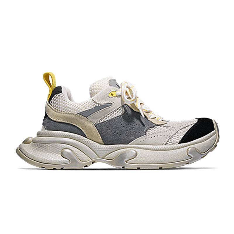 Opp France Grey White Cool And Breathable Versatile Unisex Dad Shoes With Thick Soles Niche Casual Shoes