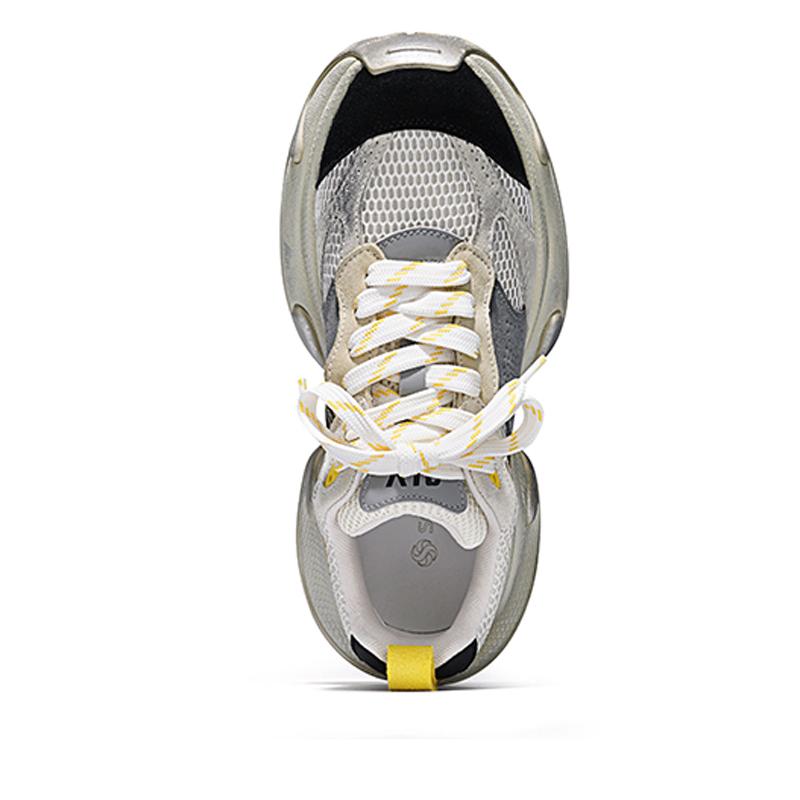 Opp France Grey White Cool And Breathable Versatile Unisex Dad Shoes With Thick Soles Niche Casual Shoes